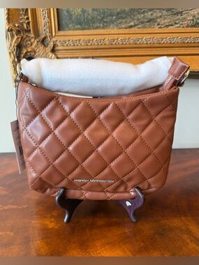NWT French Connection "Eliza" Diamond Quilted Bag - Mocha Bisque